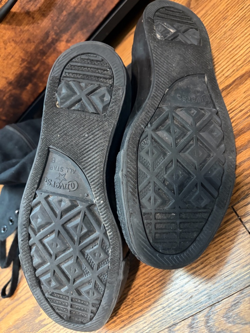 Converse Knee High Chuck Taylor Black Canvas Lace-Up with rear Zipper Boots - Picture 4 of 4